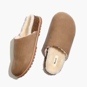 NEW Madewell Lugsole Shearling Leather Slip-ons - Size 9